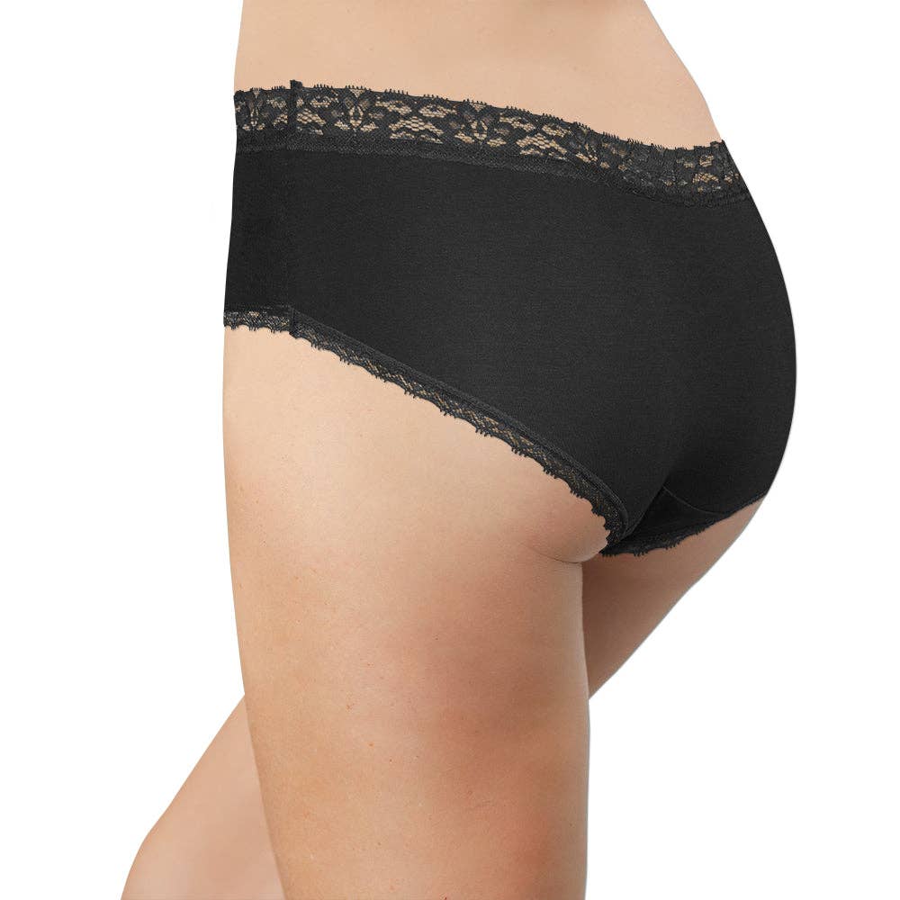Modal Hipster Crossed Lace Trim Fuchsia