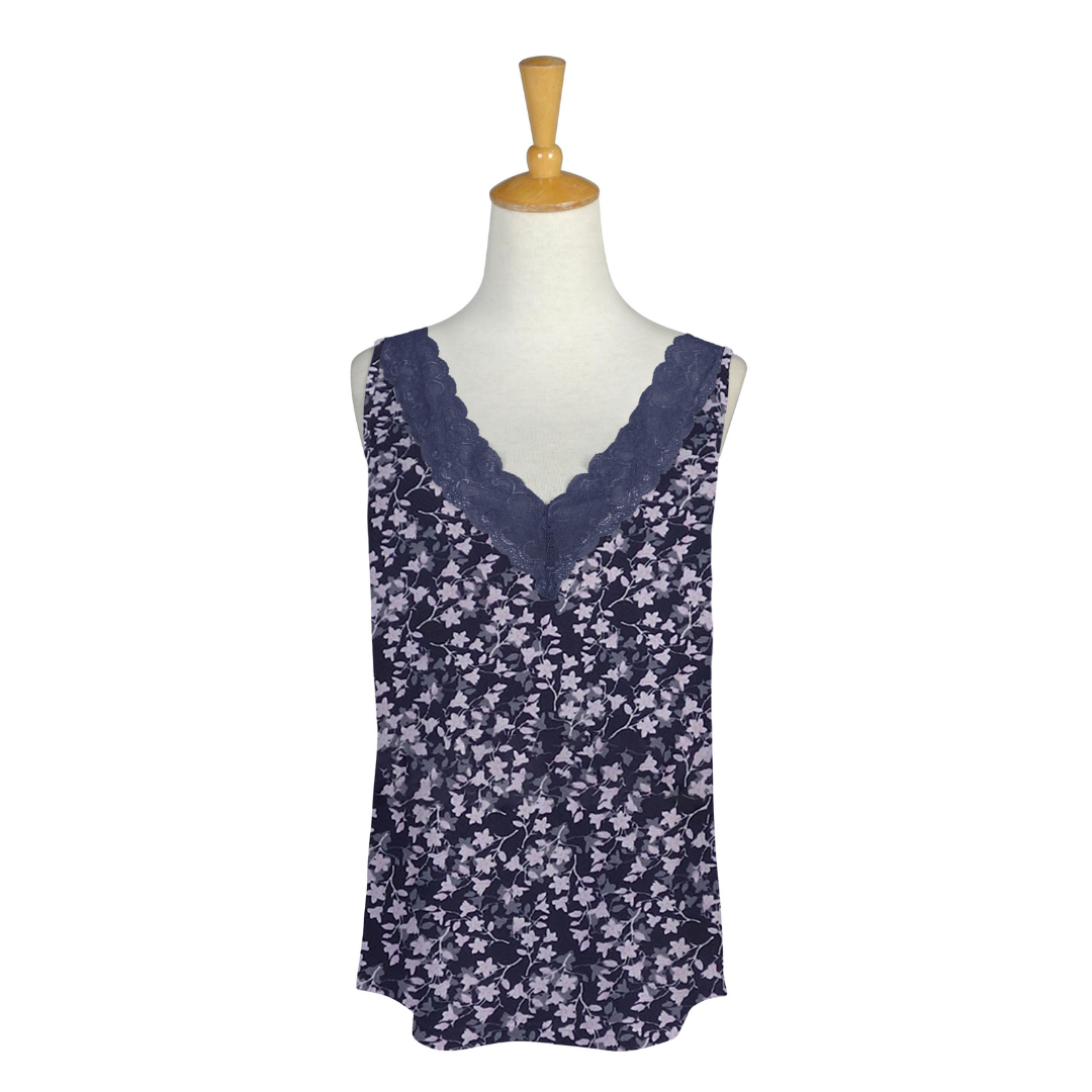 Lace Short Set - Navy & Pink Floral
