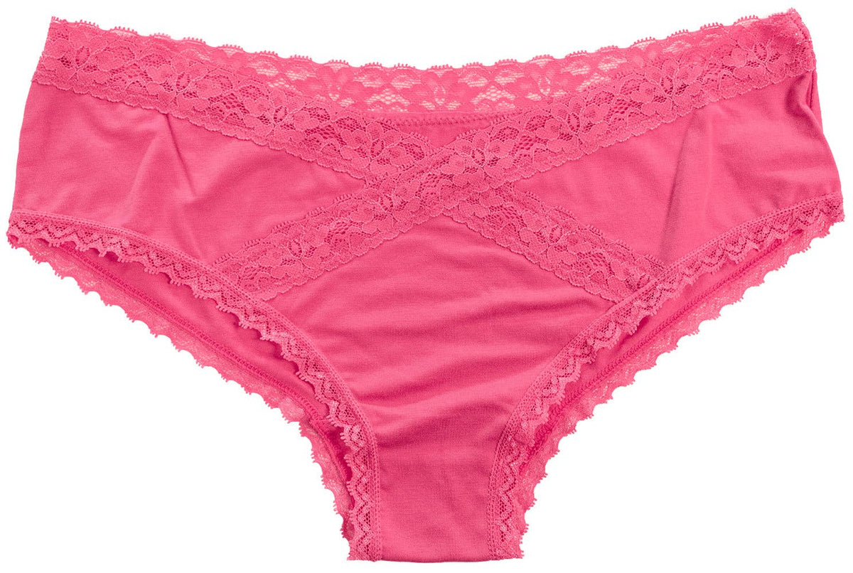 Modal Hipster featuring Crossed Lace Trim: Black