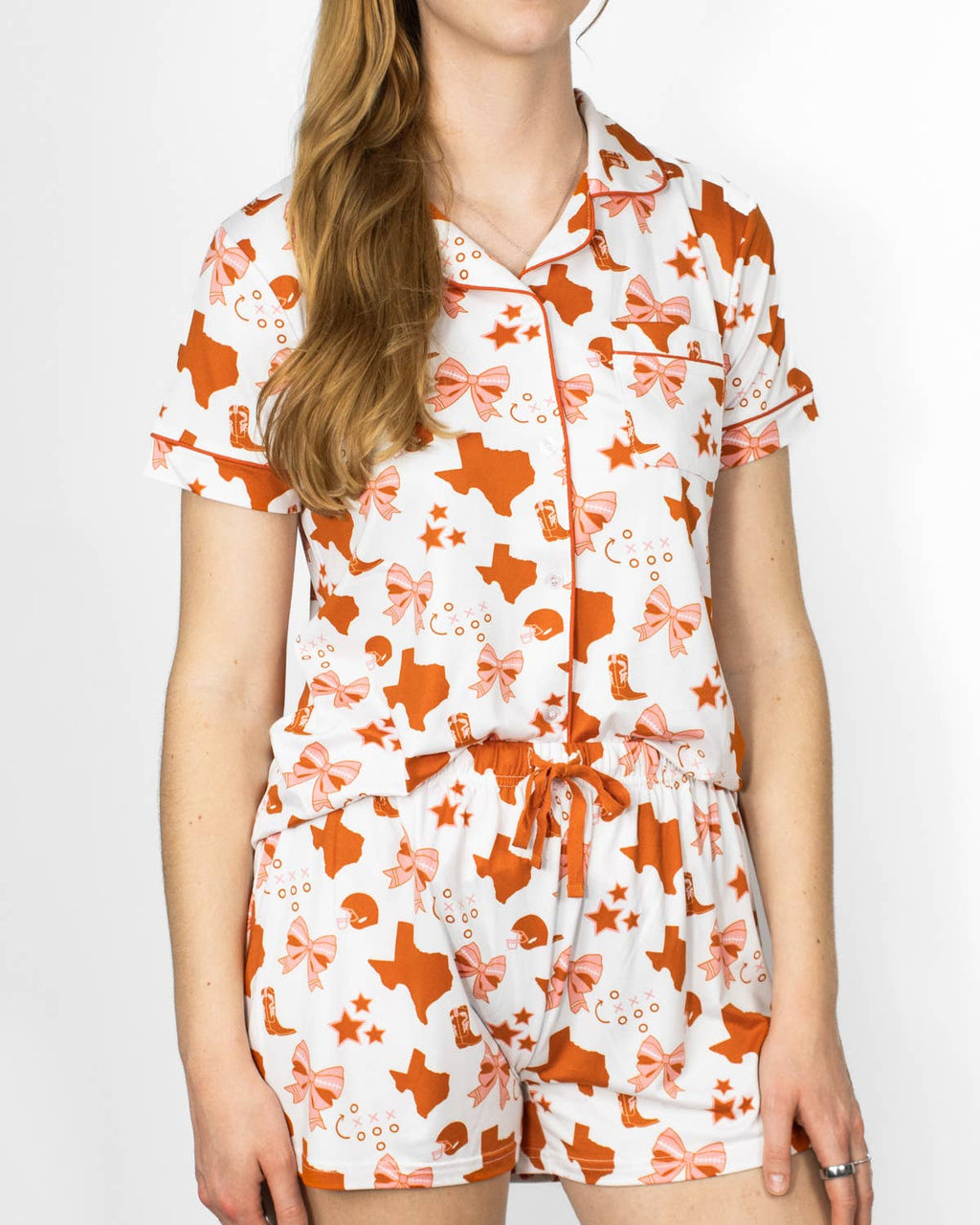 Burnt Orange Put A Bow On It Short Sleeve Set