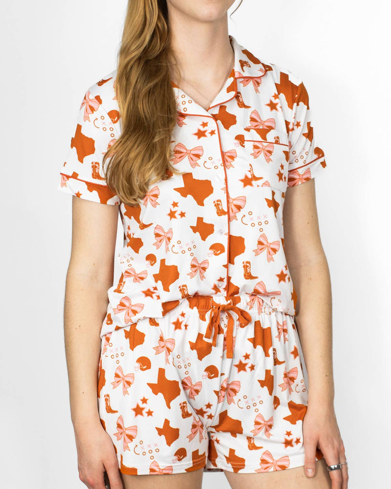 Burnt Orange Put A Bow On It Short Sleeve Set