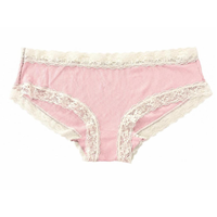 Rib Modal Cheeky With Contrast Lace Navy