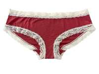 Rib Modal Cheeky With Contrast Lace Navy