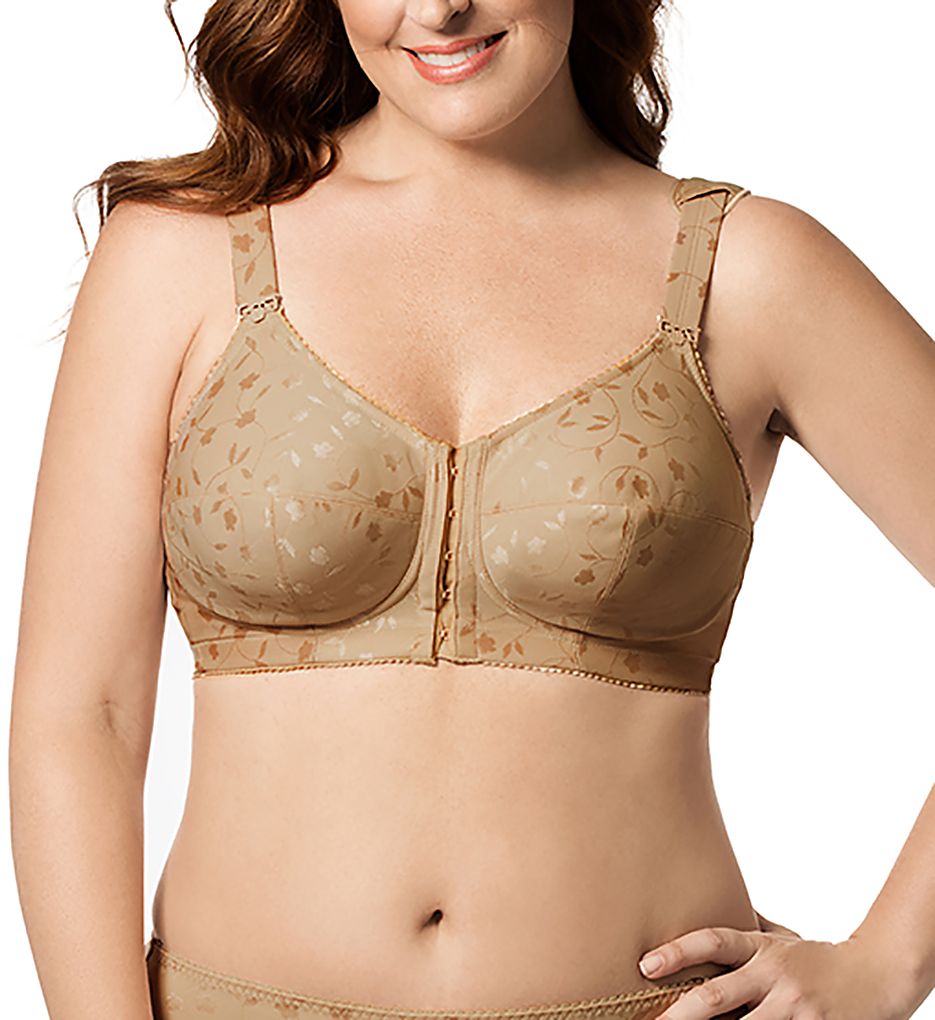 Jacquard Front Close Wireless Softcup Bra