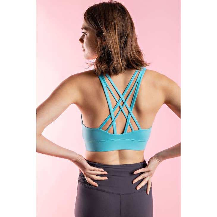 Highlight Blue CRISS CROSS SPORTSBRA