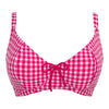 Curvy Kate Swimwear Holiday Check Raspberry Scooped Balcony Bikini Top