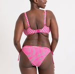 Curvy Kate Swimwear Holiday Check Raspberry Scooped Balcony Bikini Top