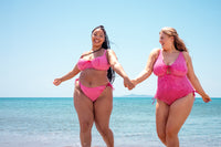 Curvy Kate Holiday Check Non Wired Swimsuit Raspberry Pink