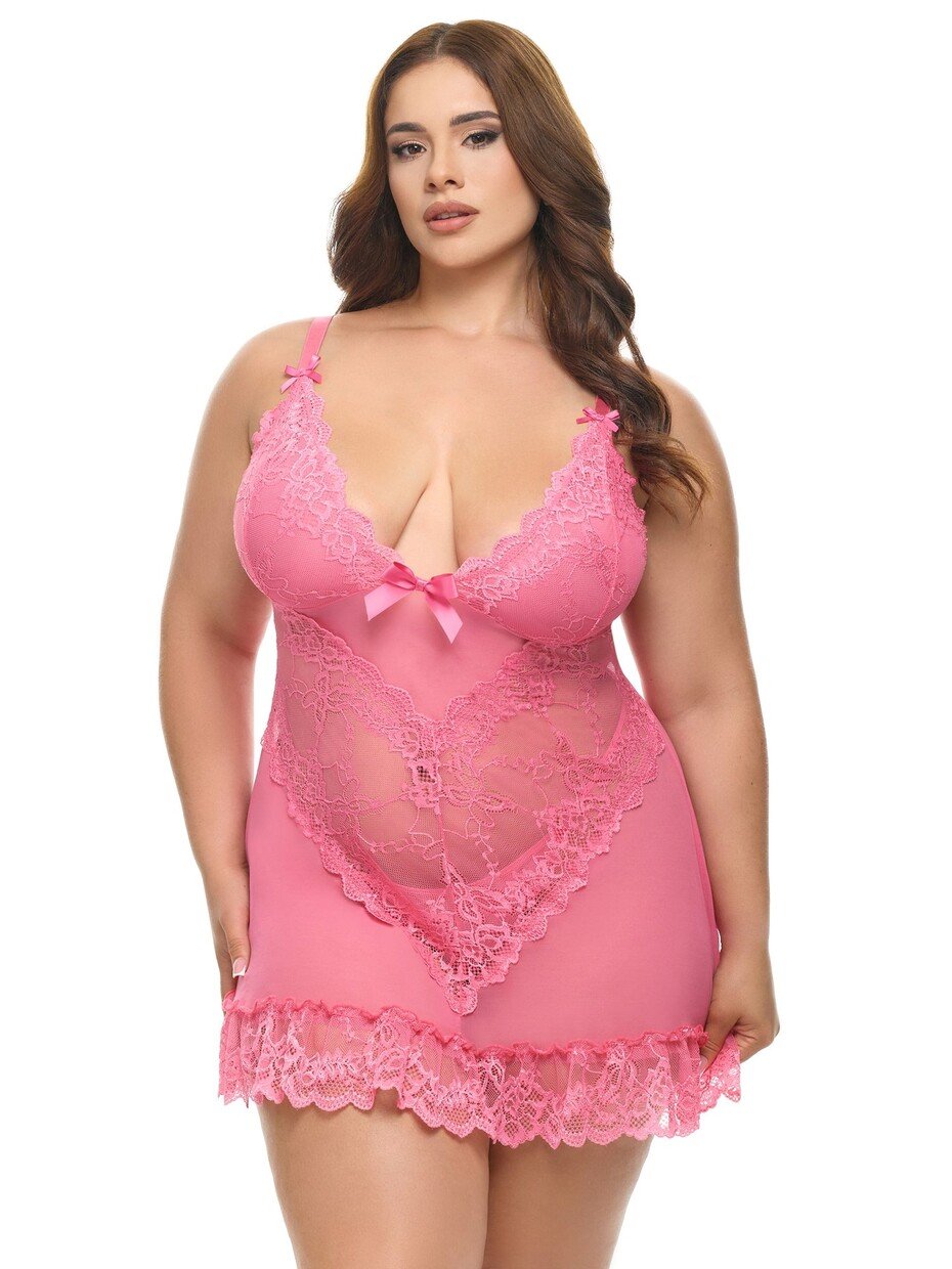 Valentine Lace and Bow Fashion Babydoll