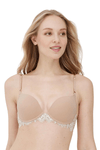 Skarlett Blue  Entice Lace Push-Up Bra - Nude