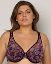 Curvy Couture Plunge T-Shirt Bra-Retro Roses