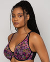 Curvy Couture Plunge T-Shirt Bra-Retro Roses