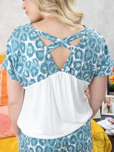 Working from Home Blue Leopard Lounge Set